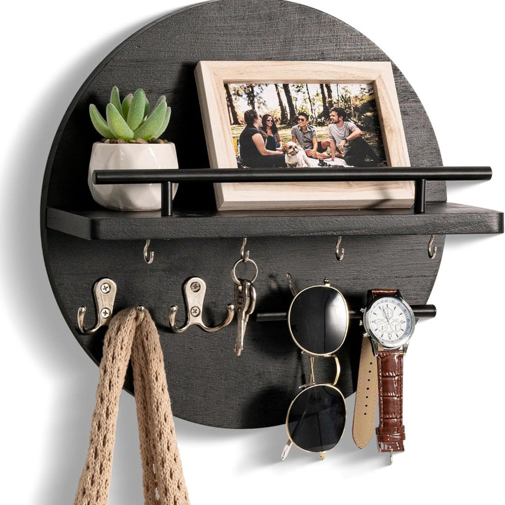 Portachiavi in Legno Rotondo | Organizzatore da Parete Elegante ed Eco-Friendly