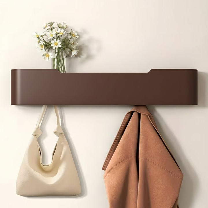 SchlüsselHolz: Appendiabiti da parete – moderno scaffale in legno con ganci, salvaspazio e decorativo per corridoio e camera da letto