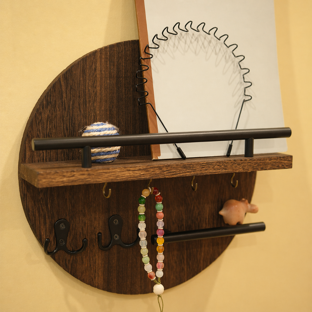 Portachiavi in Legno Rotondo | Organizzatore da Parete Elegante ed Eco-Friendly