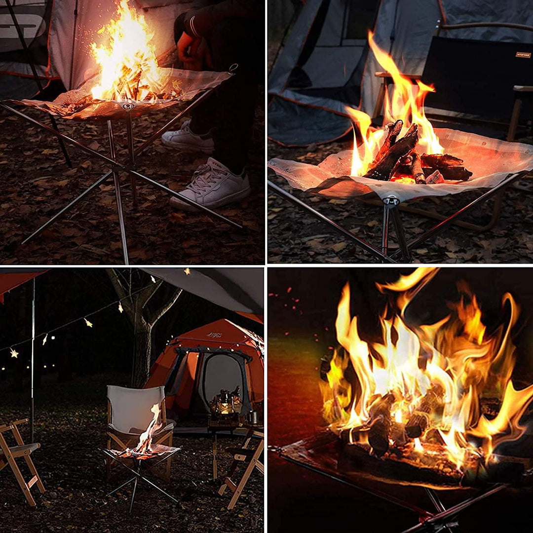 CampFlex™ – Bol de Feu Pliable en Acier Inoxydable