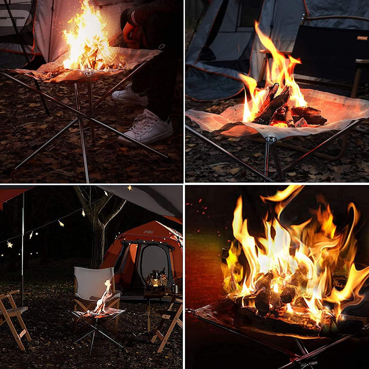 CampFlex™ – Bol de Feu Pliable en Acier Inoxydable