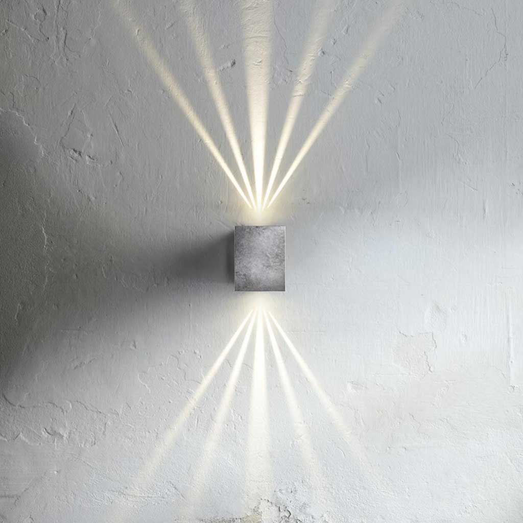 Canto Kubi 2 Lampada da Parete LED, Zincata