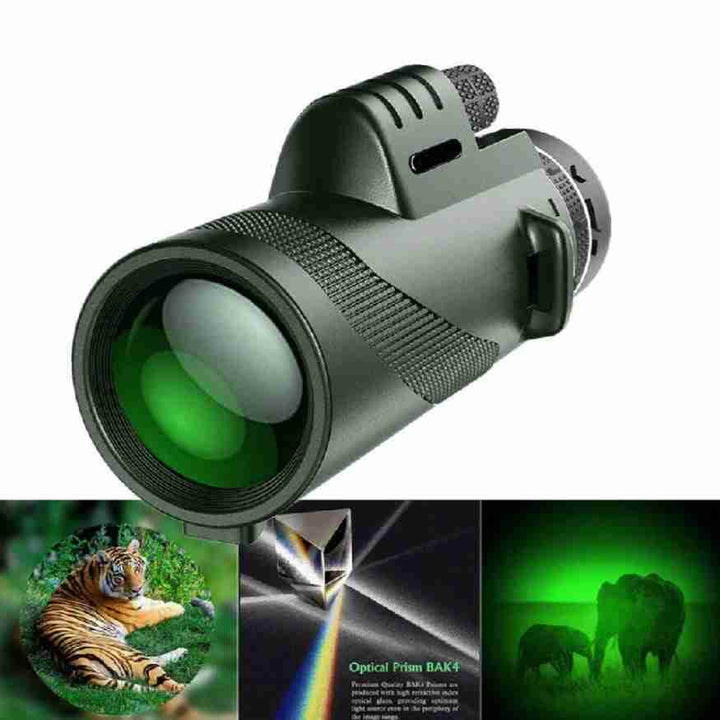 Monocolo Compatto Ultra-Zoom | Lente HD, Leggero e Perfetto per Escursionismo, Osservazione degli Uccelli e Eventi Sportivi