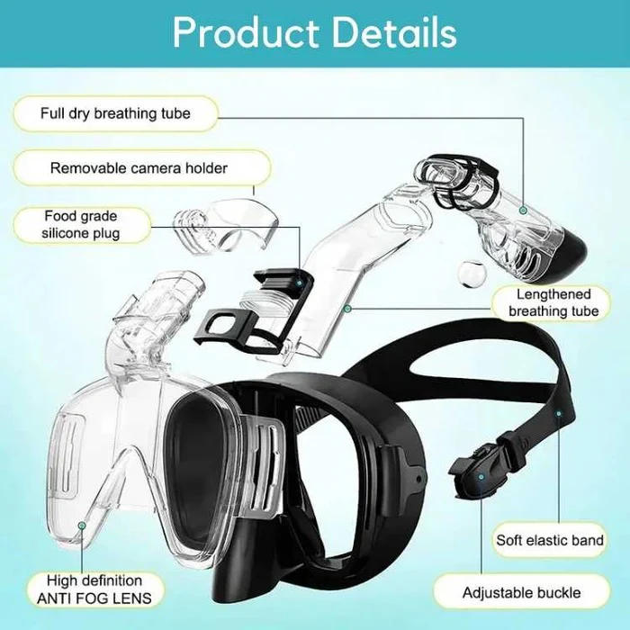 Maschera da Snorkel con Sistema di Parte Superiore Secca