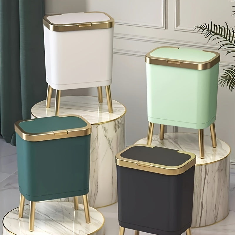 Cestino Moderno da 15L con Chiusura Ermetica e Gambe Elevate | Cestino Elegante per Cucina, Soggiorno e Bagno