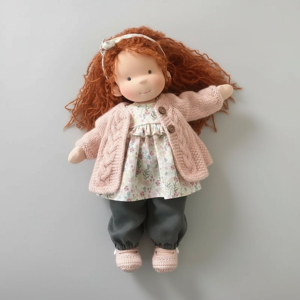 ELORA – Bambola Waldorf fatta a mano in cotone