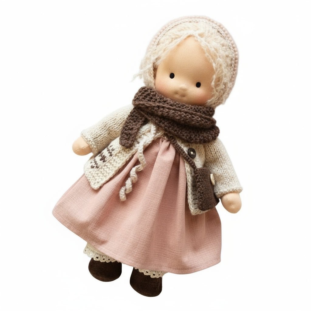 ELORA – Bambola Waldorf fatta a mano in cotone