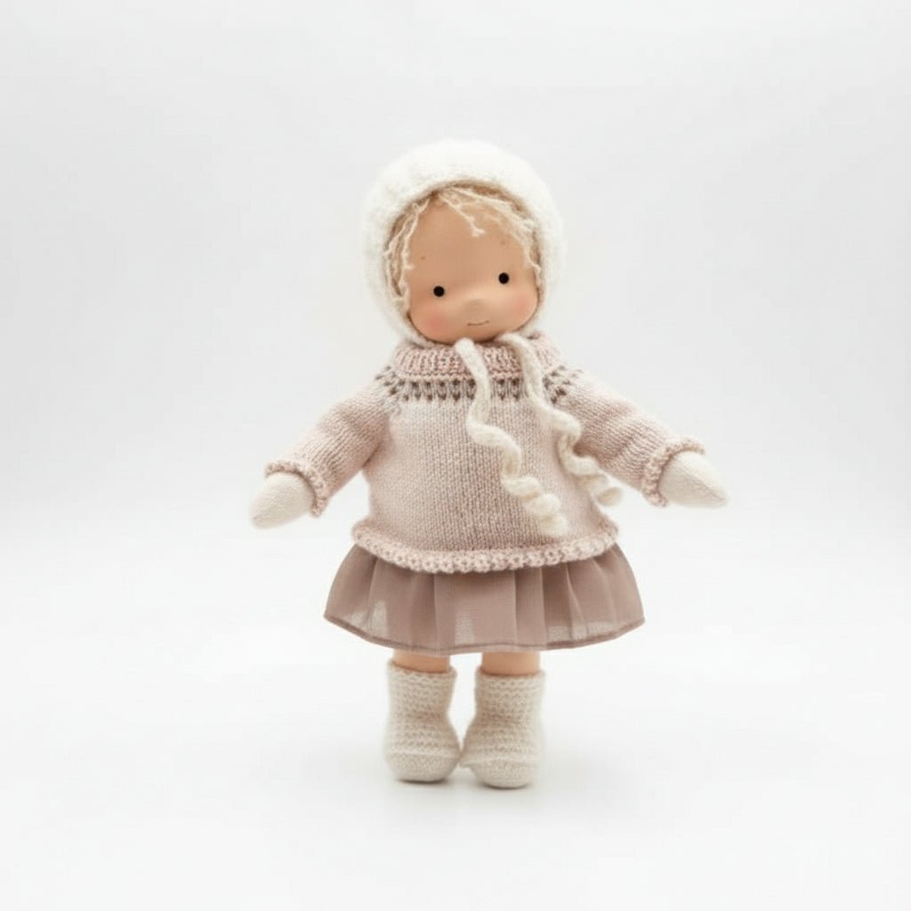 ELORA – Bambola Waldorf fatta a mano in cotone
