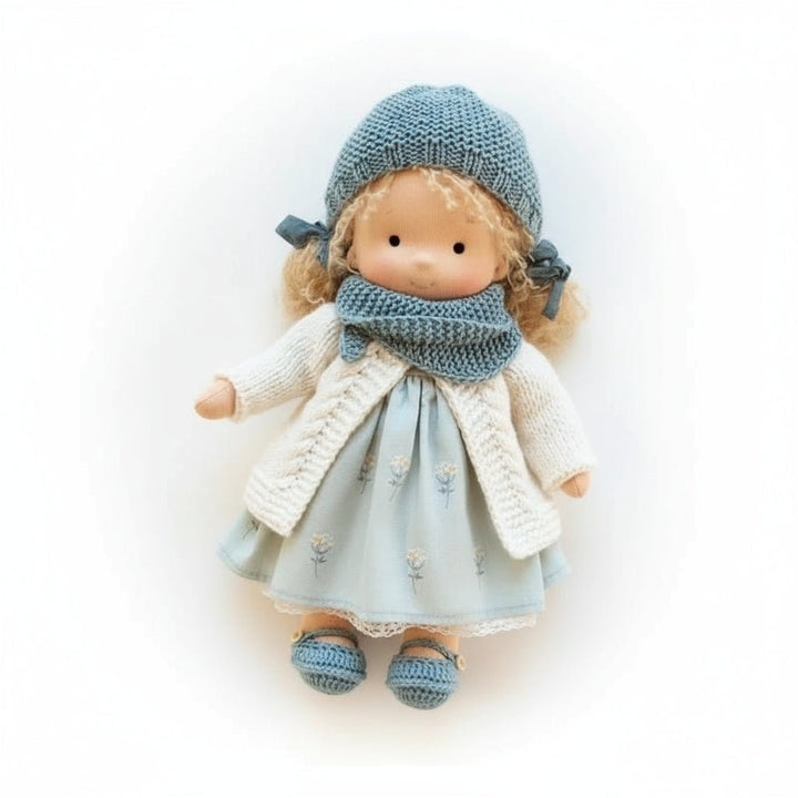 ELORA – Bambola Waldorf fatta a mano in cotone