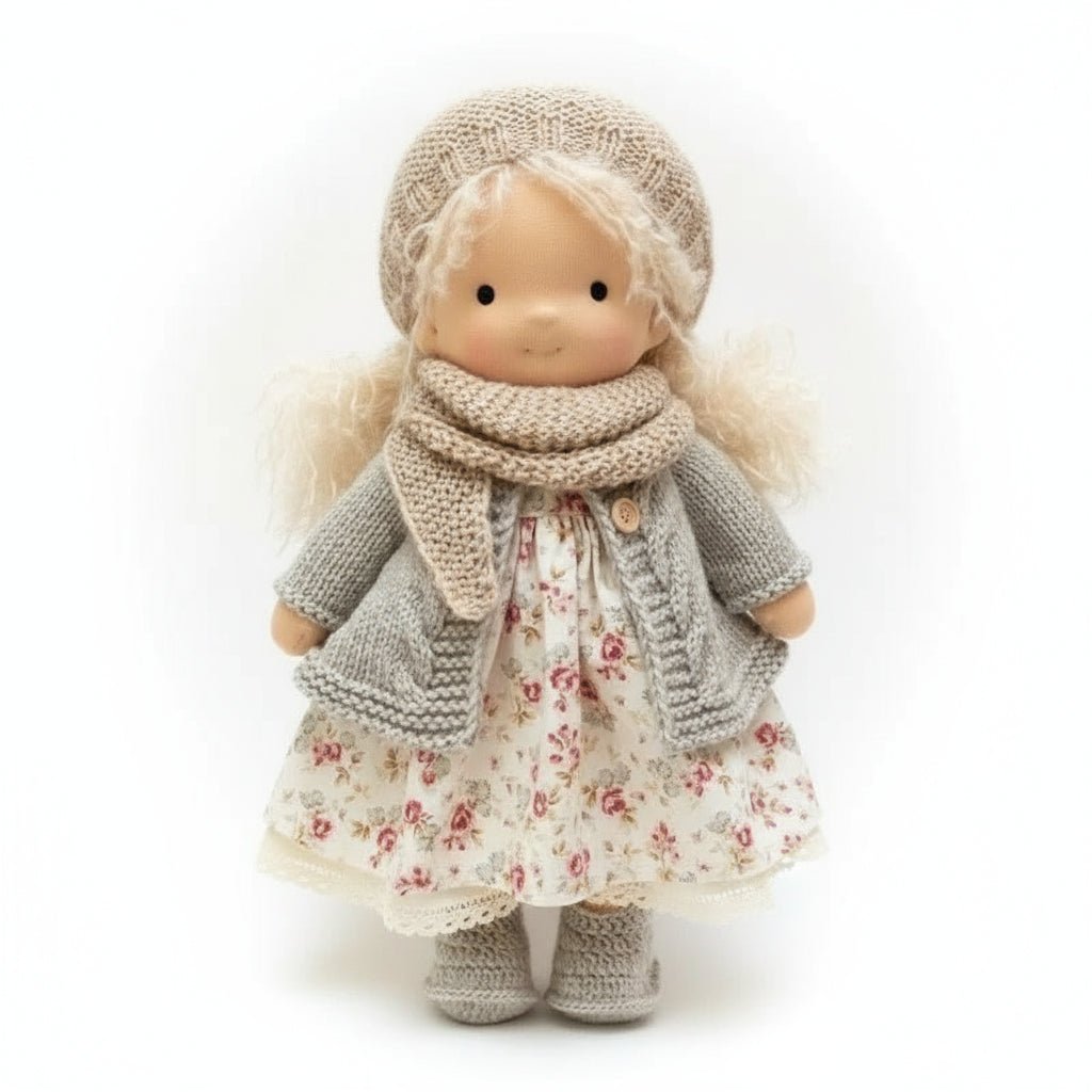 ELORA – Bambola Waldorf fatta a mano in cotone