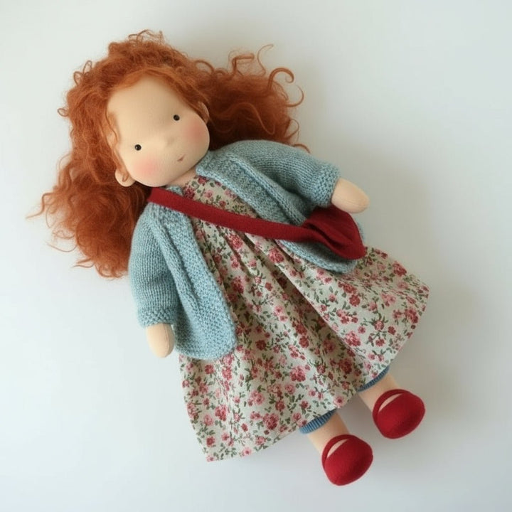 ELORA – Bambola Waldorf fatta a mano in cotone