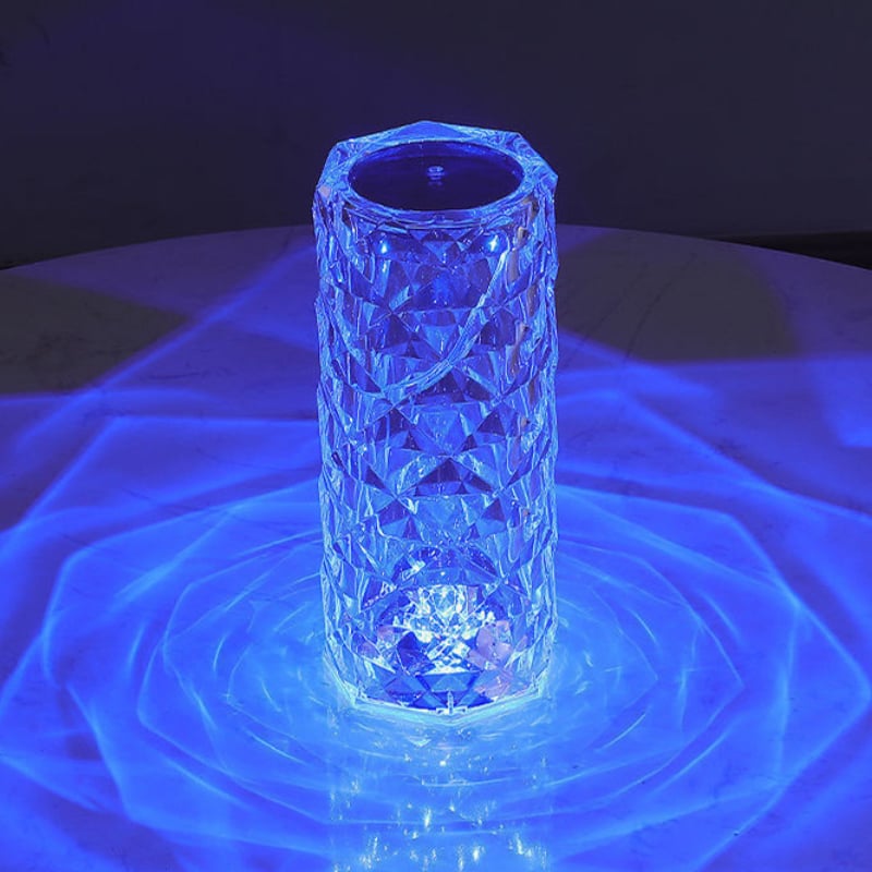 DiamondDazzle™ - Lampada da tavolo in cristallo diamante con 16 colori di raggi di rosa