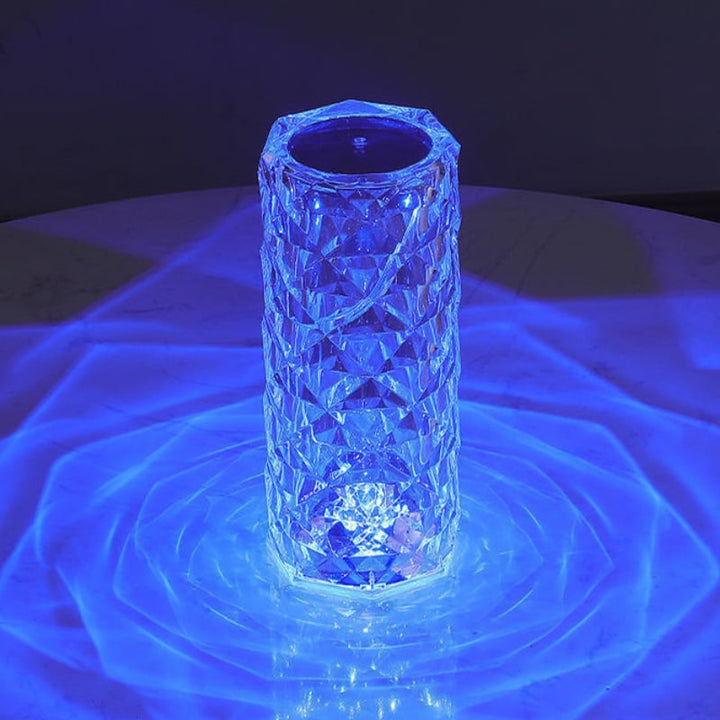 DiamondDazzle™ - Lampada da tavolo in cristallo diamante con 16 colori di raggi di rosa