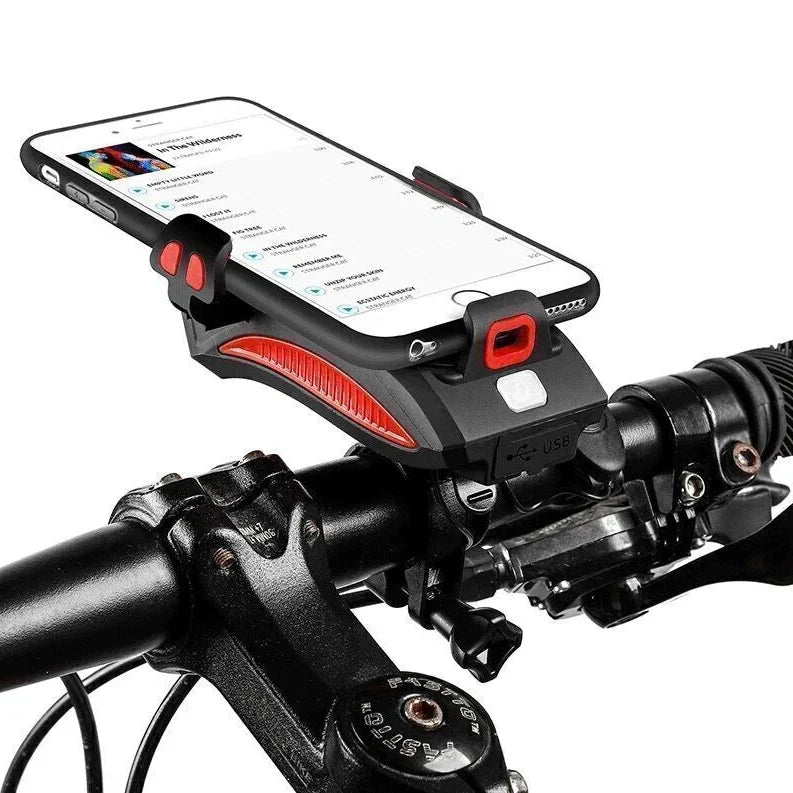 Luce per bicicletta con supporto per telefono e powerbank | Illuminazione per bicicletta anteriore | PowerRide