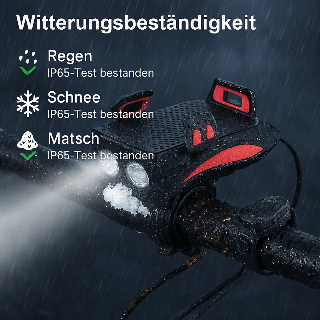 Luce per bicicletta con supporto per telefono e powerbank | Illuminazione per bicicletta anteriore | PowerRide