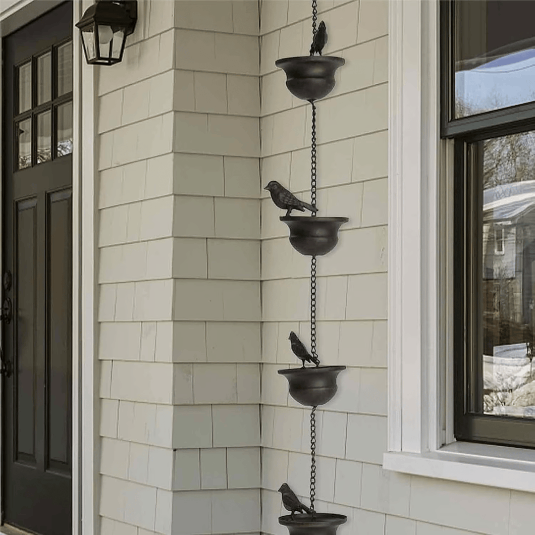 RainHaven™ – Chaîne de pluie décorative pour oiseaux