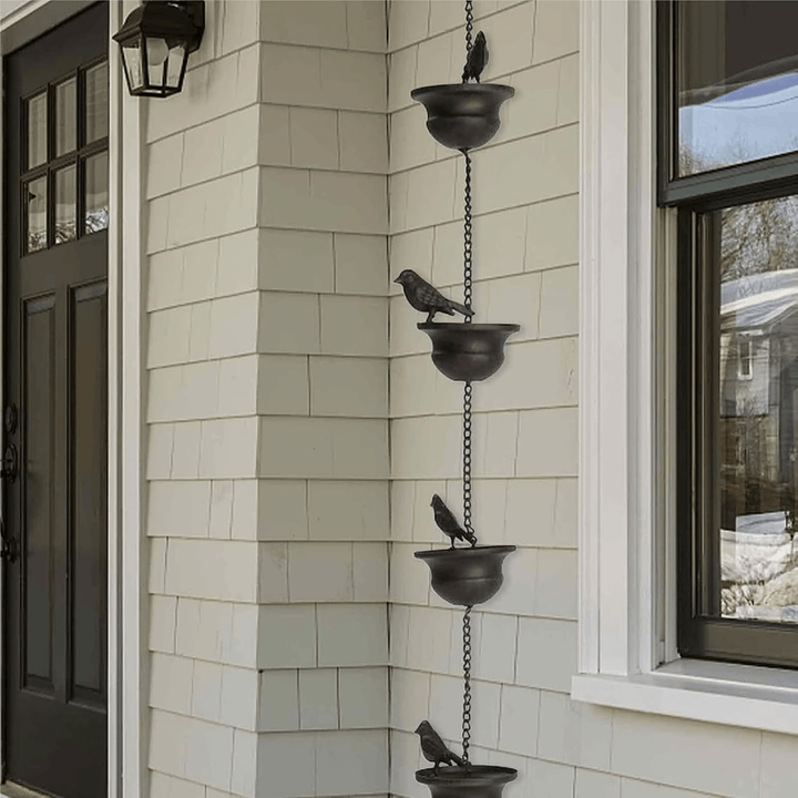 RainHaven™ – Chaîne de pluie décorative pour oiseaux