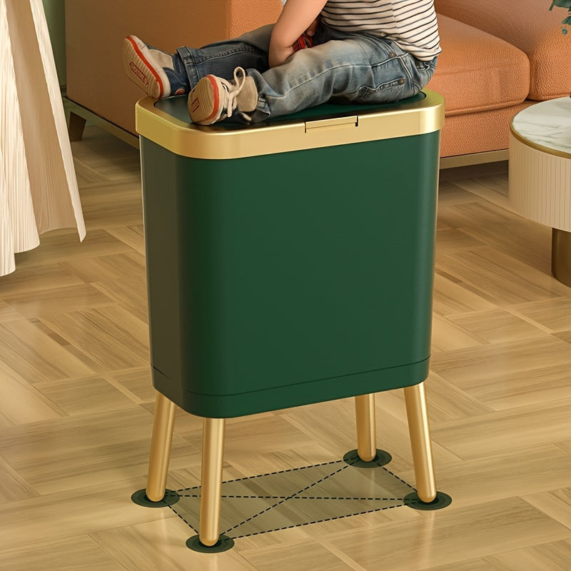 Cestino Moderno da 15L con Chiusura Ermetica e Gambe Elevate | Cestino Elegante per Cucina, Soggiorno e Bagno