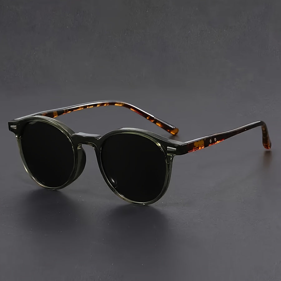 Occhiali da sole per uomini RetroView – Occhiali rotondi in tartaruga con montatura leggera