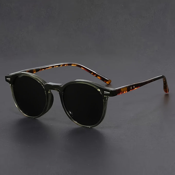 Occhiali da sole per uomini RetroView – Occhiali rotondi in tartaruga con montatura leggera