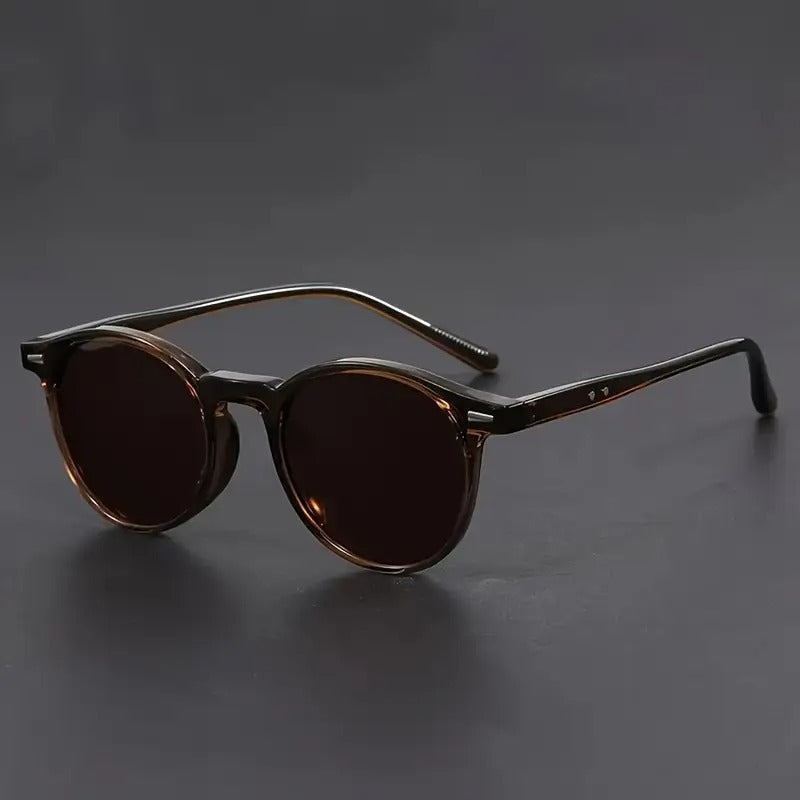 Occhiali da sole per uomini RetroView – Occhiali rotondi in tartaruga con montatura leggera