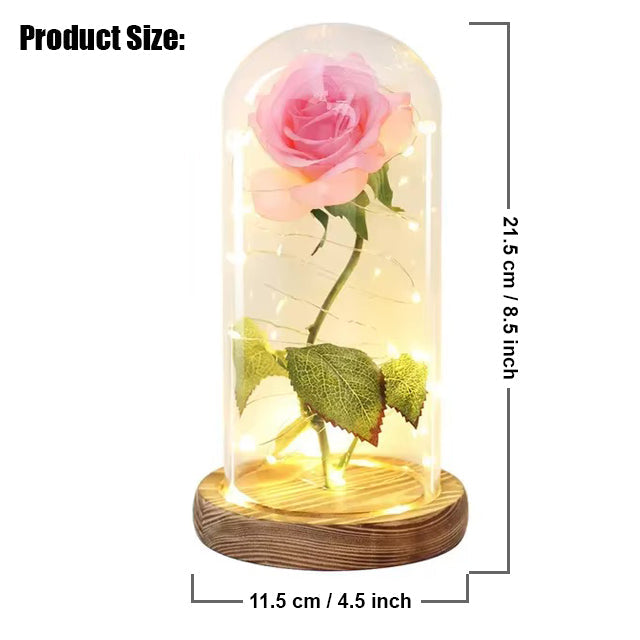 Galassia per sempre Lampada Rosa | Rosa eterna in una cupola di vetro | Lampada decorativa LED | Simbolo di amore e bellezza senza tempo