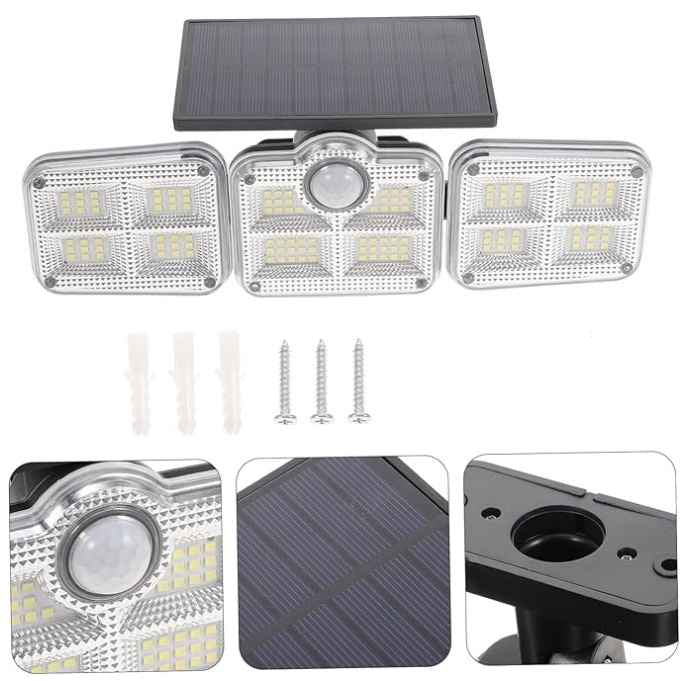 Proiettore LED solare con rilevatore di movimento | 200W di potenza | Resistente alle intemperie