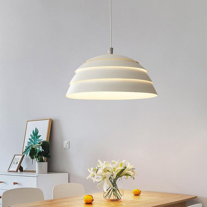 NordDome: Lampada a sospensione moderna in stile nordico con cupola in alluminio e LED – per ristoranti e cucine abitative
