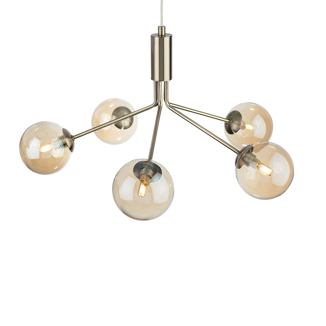 Lampada a sospensione Heron 5, Ottone Antico