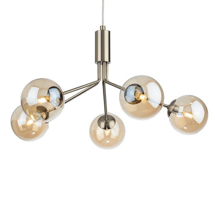 Lampada a sospensione Heron 5, Ottone Antico