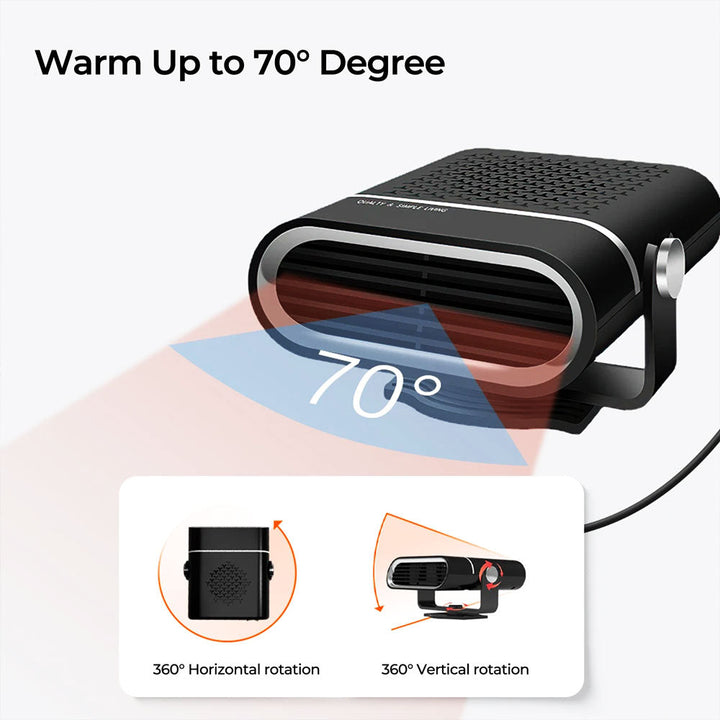 Riscaldatore Portatile per Auto Riscaldamento Veloce 30s Calore Compatto Comfort