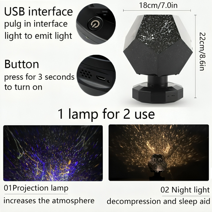 Proiettore LED Cielo Stellato | Controllo Musicale Bluetooth | 3 Colori &amp; Telecomando