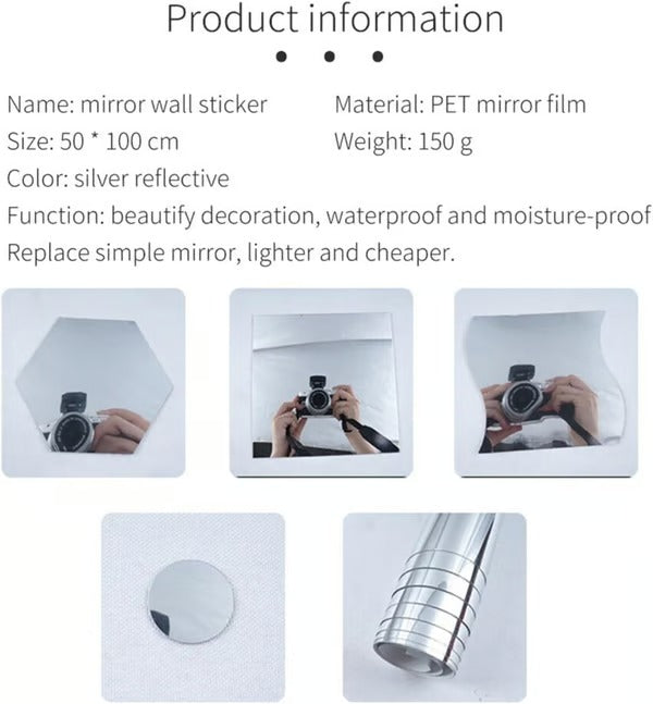 Film Specchio Flessibile | Infrangibile &amp; Autoadesivo | Lastre di Specchio PET | Leggero &amp; Fustellabile
