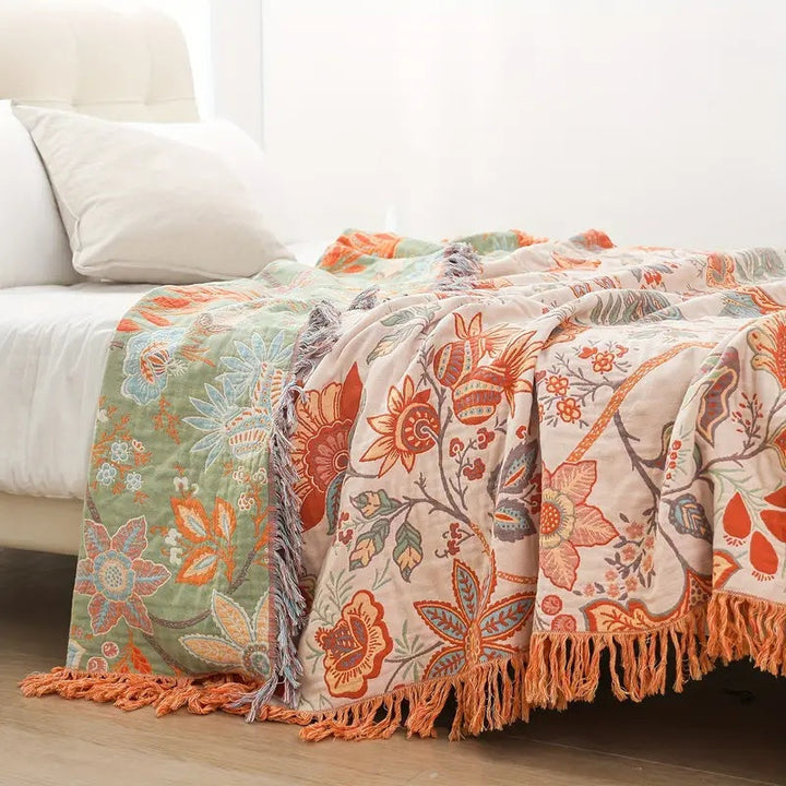 Coperta Boho Floreale Rustica