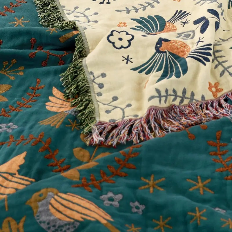 Coperta reversibile in stile scandinavo | Coperta in 100% cotone