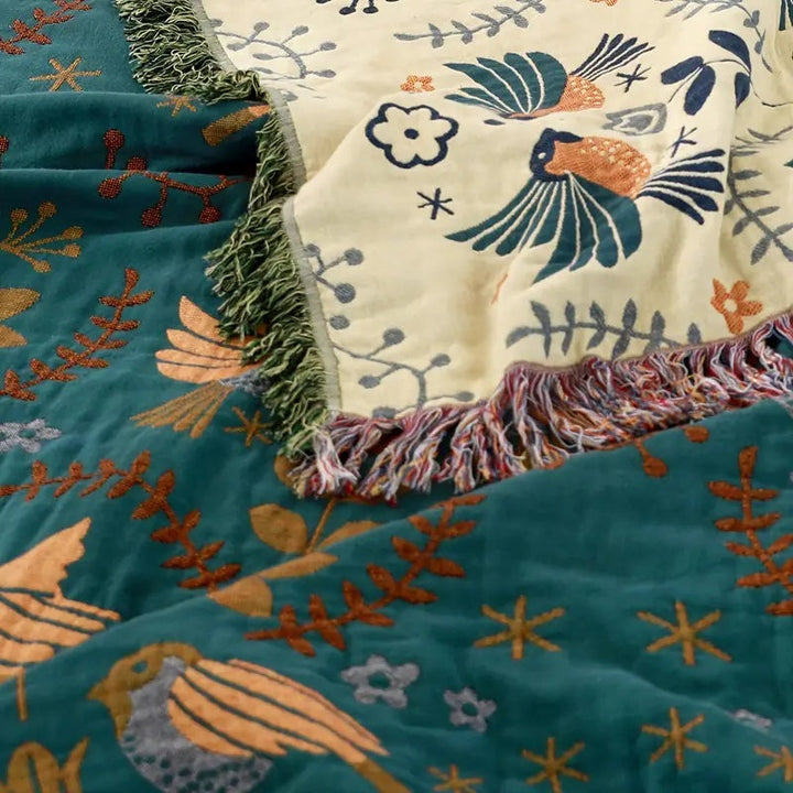 Coperta reversibile in stile scandinavo | Coperta in 100% cotone