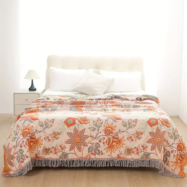 Coperta Boho Floreale Rustica