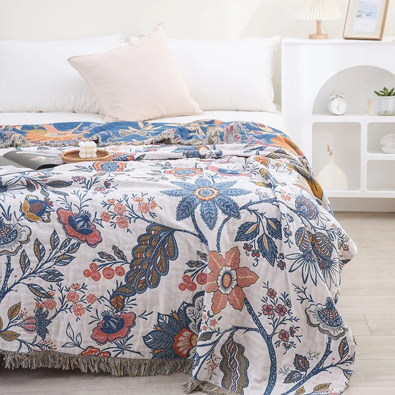 Plaid bohemien rustico e stiloso con motivo