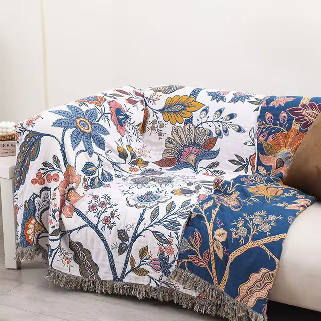 Plaid bohemien rustico e stiloso con motivo