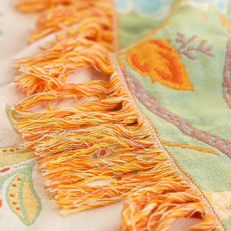 Coperta Boho Floreale Rustica