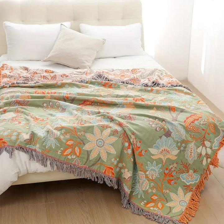 Coperta Boho Floreale Rustica