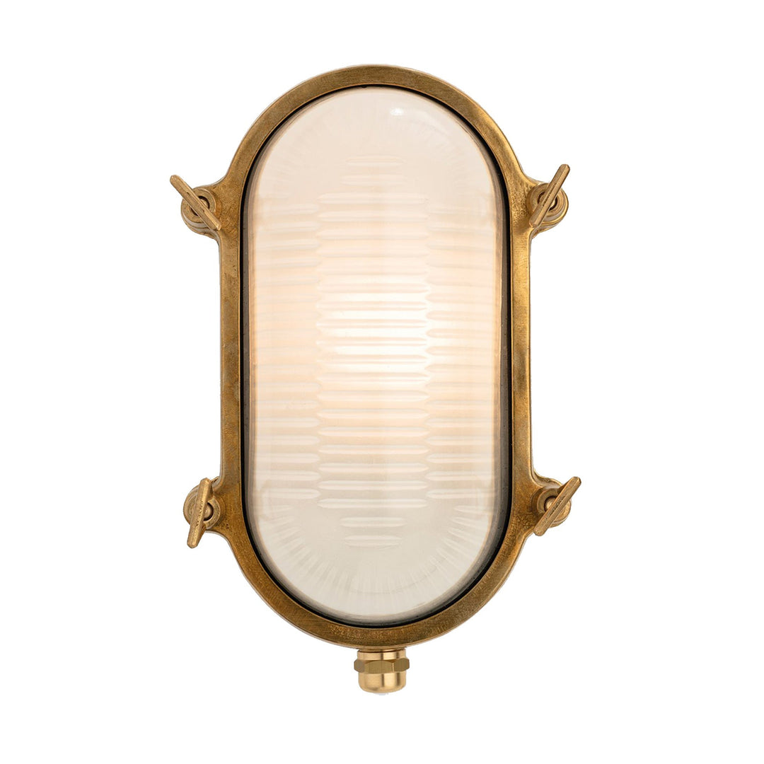 Luce da Bulkhead in Ottone Massiccio Mariner