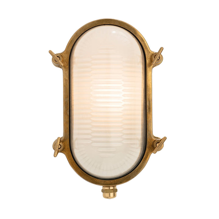 Luce da Bulkhead in Ottone Massiccio Mariner