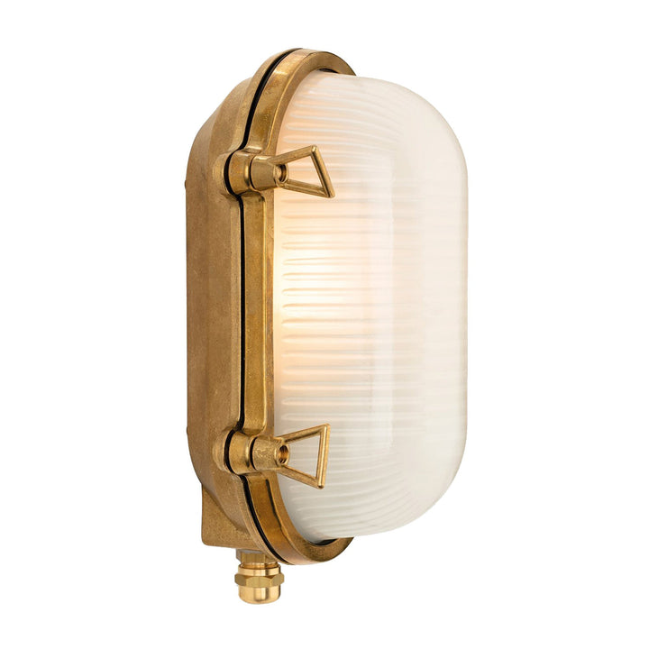 Luce da Bulkhead in Ottone Massiccio Mariner