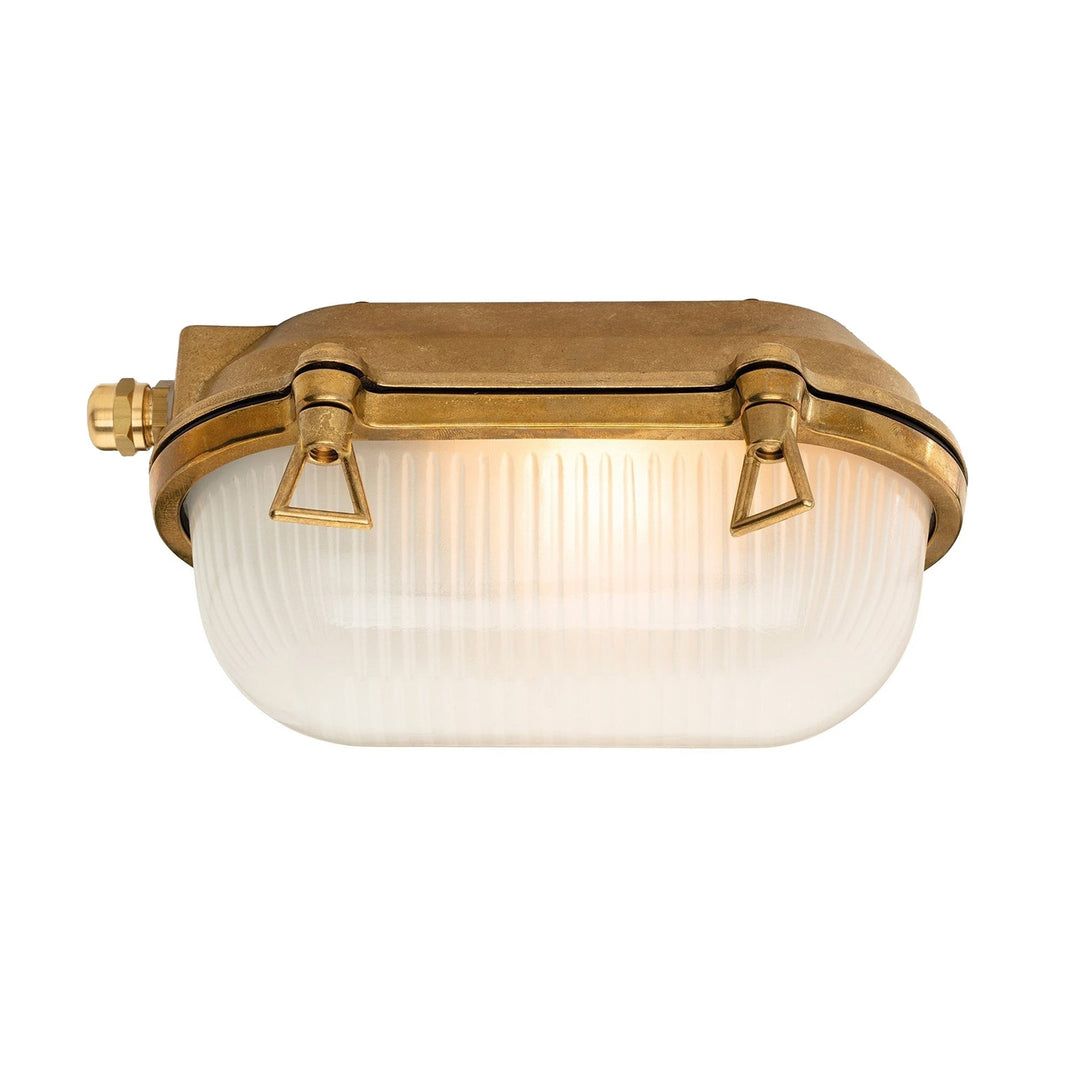 Luce da Bulkhead in Ottone Massiccio Mariner