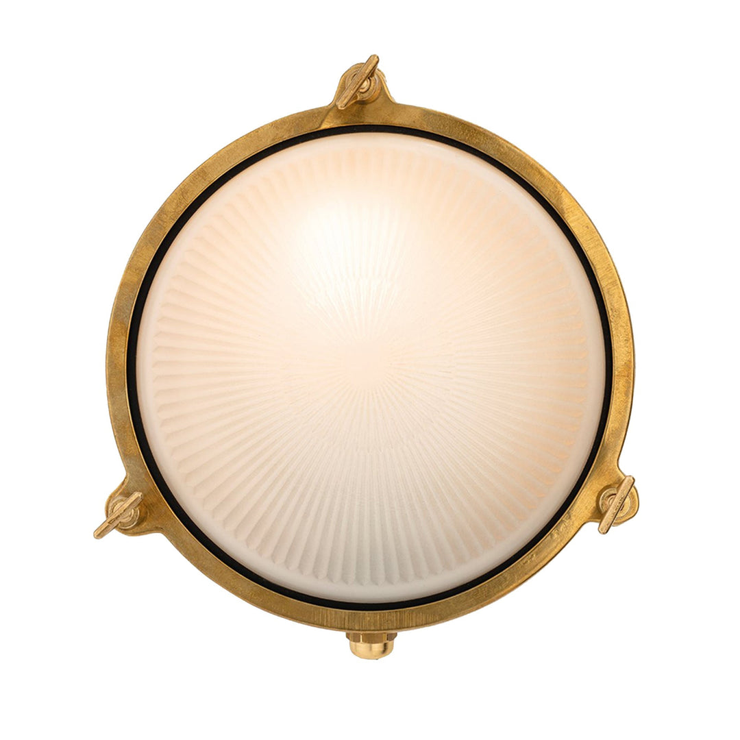 Luce da Esterno Portside, Ottone Massiccio/Vetro Satinato