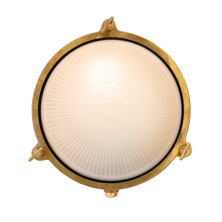 Luce da Esterno Portside, Ottone Massiccio/Vetro Satinato