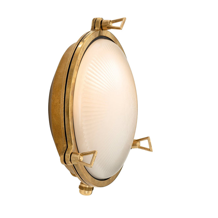 Luce da Esterno Portside, Ottone Massiccio/Vetro Satinato