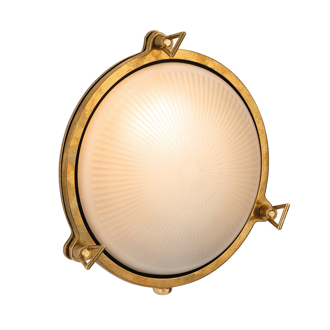 Luce da Esterno Portside, Ottone Massiccio/Vetro Satinato
