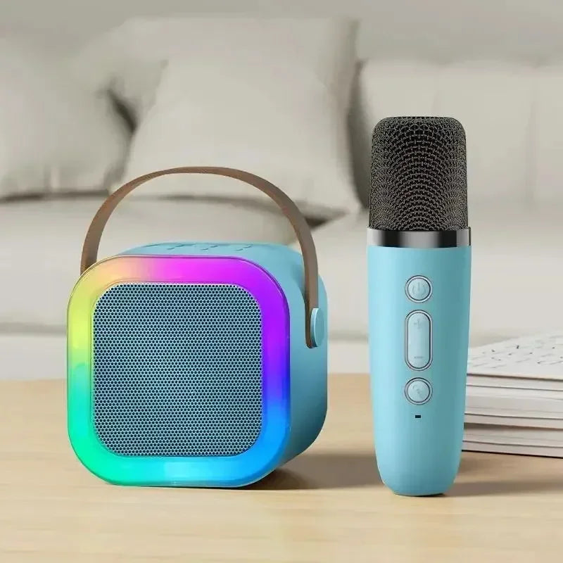 Macchina Karaoke Bluetooth Portatile con Microfoni Wireless - Regalo Divertente per Famiglie